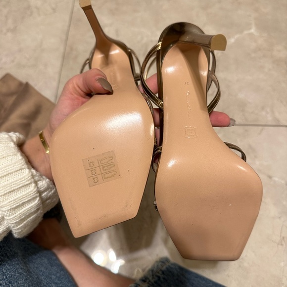 Gianvinito Rossi - Gold Georgina 105 Heeled Sandals - Picture 13 of 16